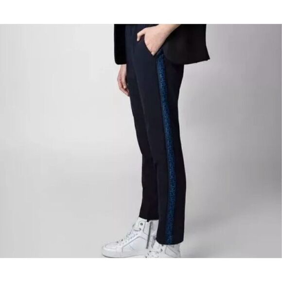 ZADIG & VOLTAIRE Navy Paula Band Pants Size Medium - Picture 8 of 11